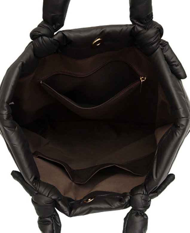 Quilted Tote Bag | Black