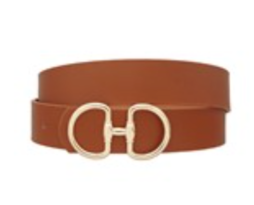 Double D Link Buckle Belt | Cognac