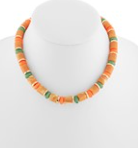 Chunky Beaded Necklace | Orange