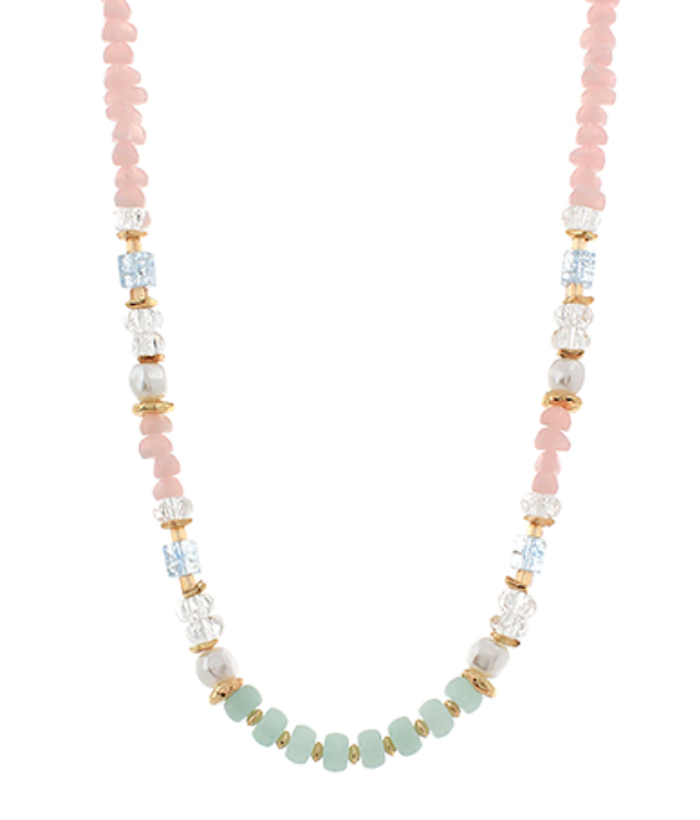 Acrylic Bead & Pearl Necklace