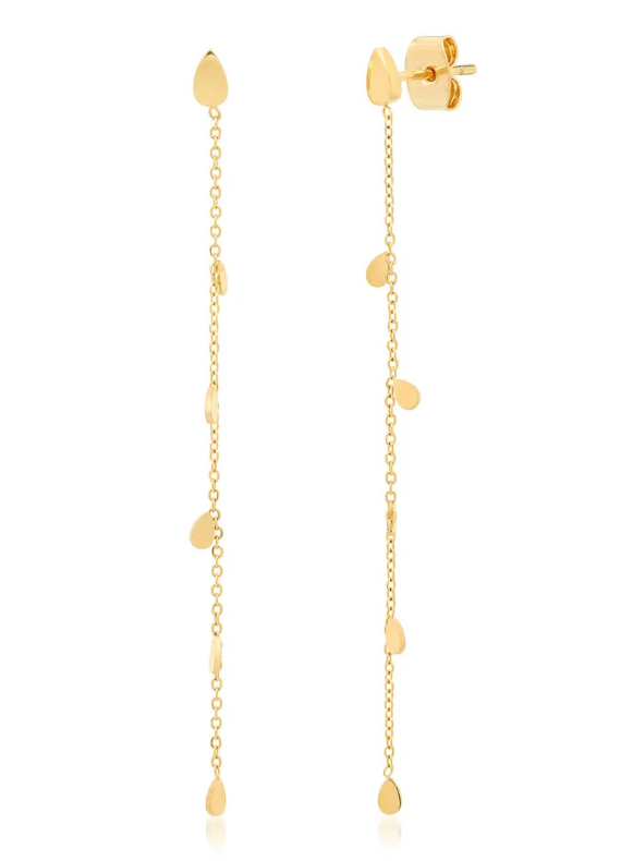 Chain Dangle Earrings With Teardrop Charms