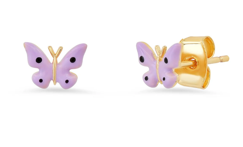 Enamel Butterfly Studs | Lavender