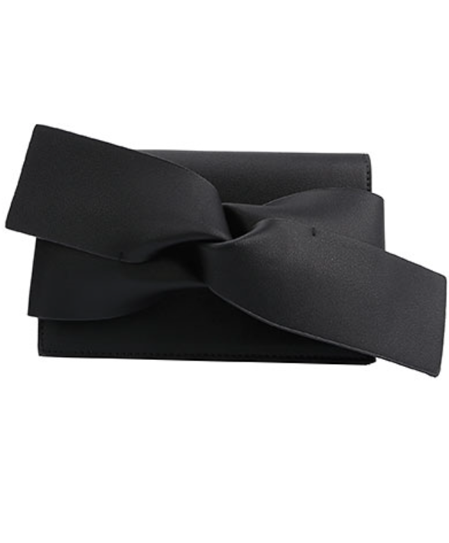 Tie Detail Clutch | Black