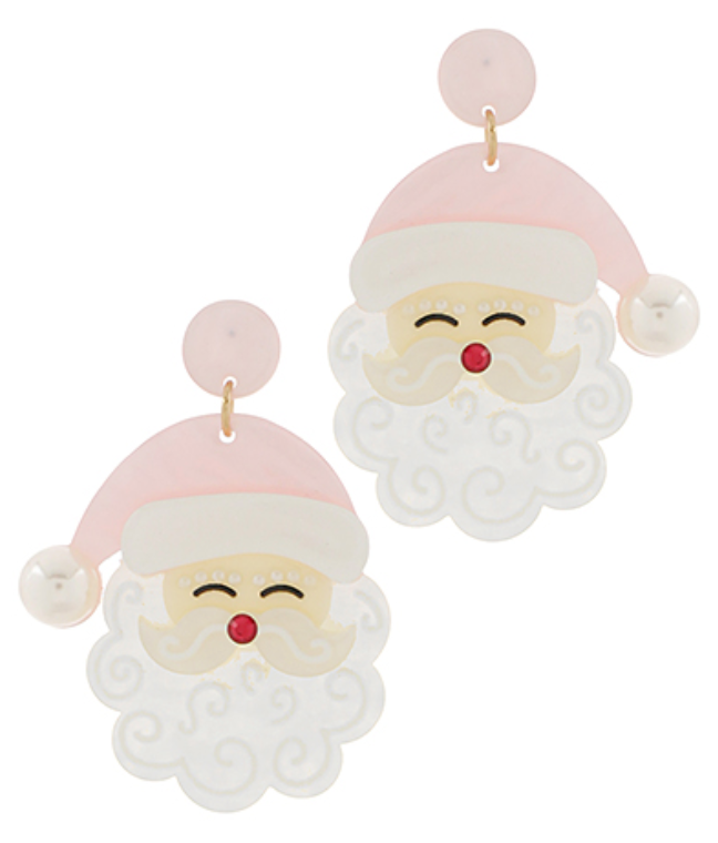 Christmas Santa Acetate Earrings