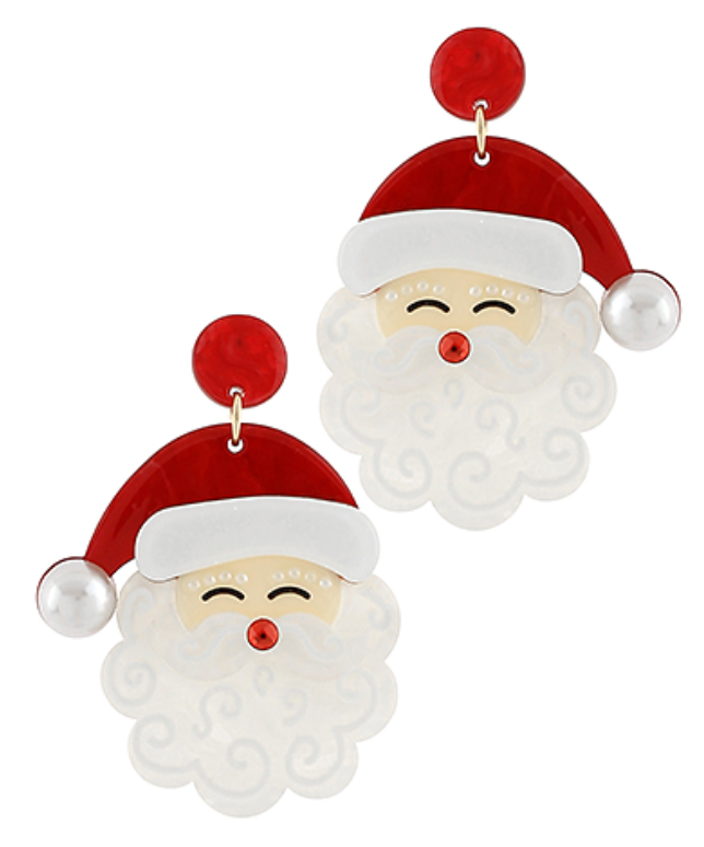Christmas Santa Acetate Earrings