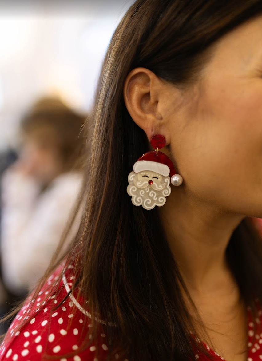 Christmas Santa Acetate Earrings