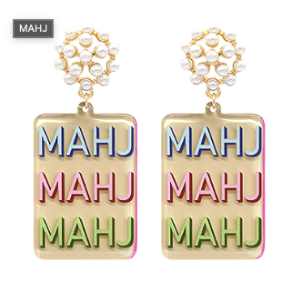Mahjong Printed Acetate Drop Earrings | Mahj