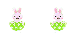 Rabbit With Egg Shell Earrings | Green