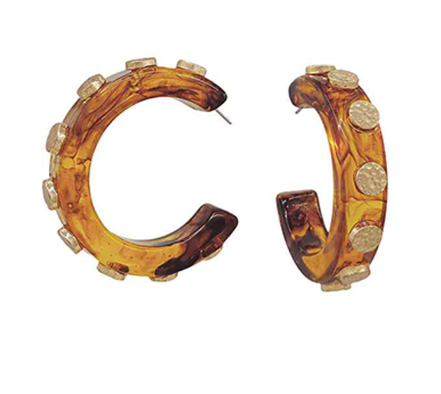 Hoop Earrings with Gold Accents