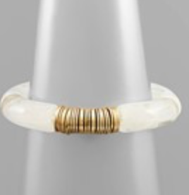 Acrylic & Metal Disks Bracelet | Clear