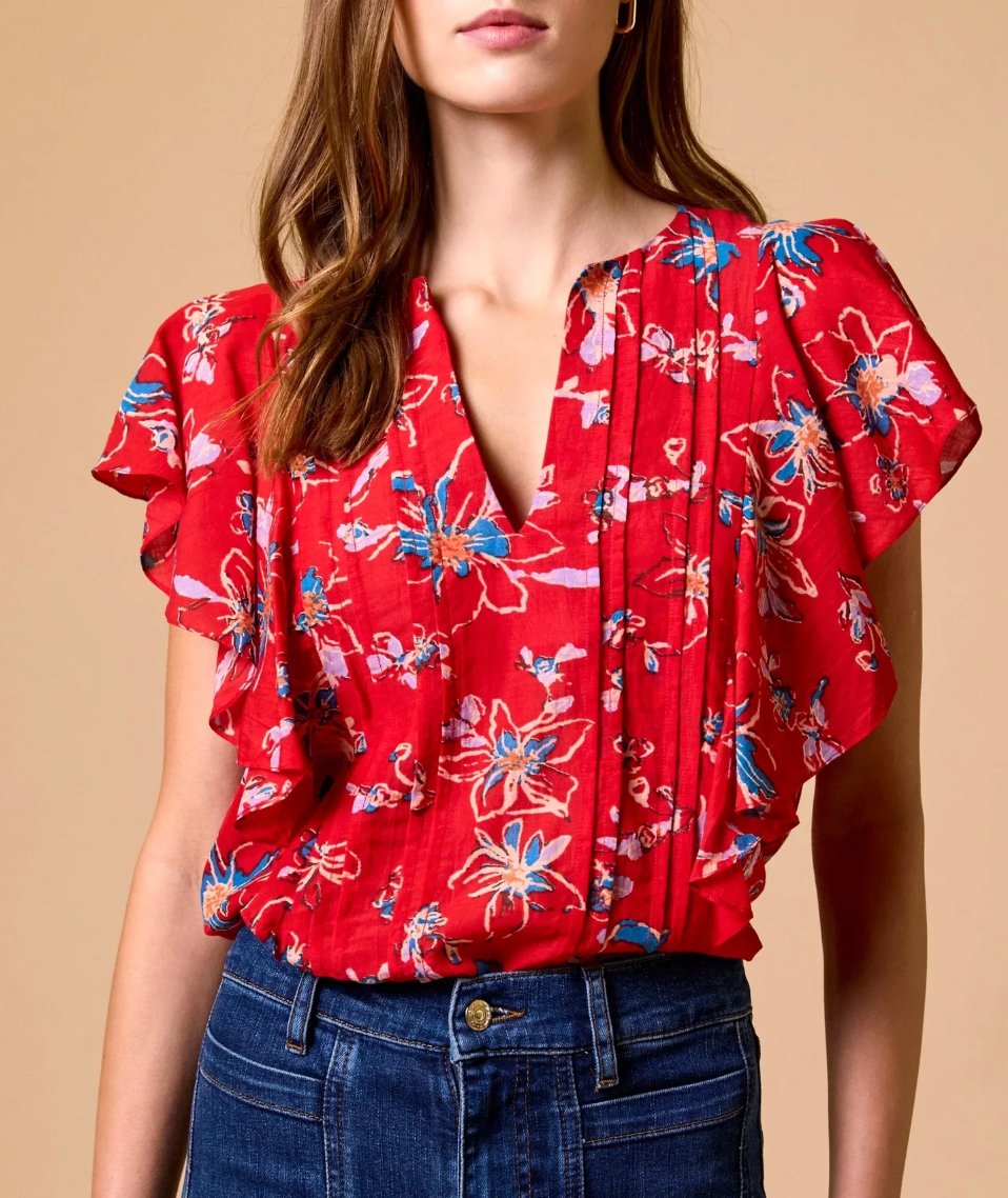 Sheenie Blouse | Fiore Rosso Print