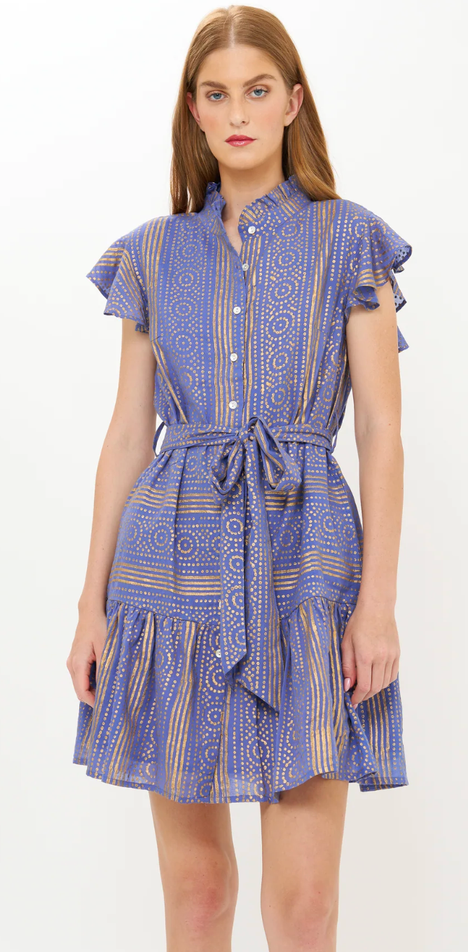 Ruffle Collar Button Mini | Helene