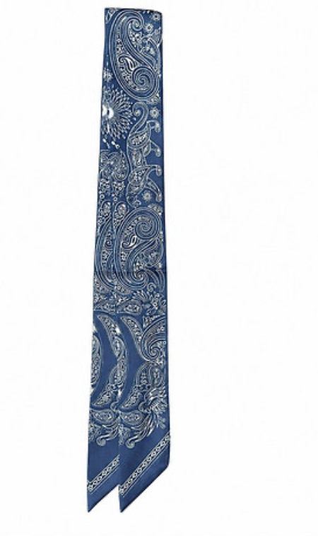 Skinny Scarf | Navy Paisley