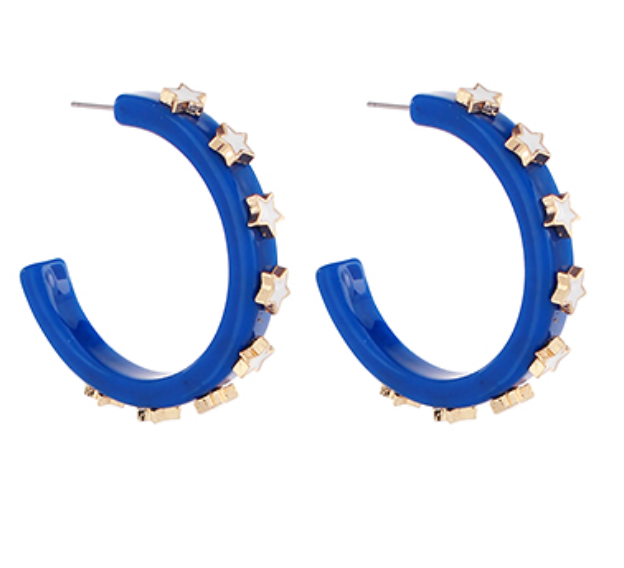 Game Day Star Hoops | Blue, White