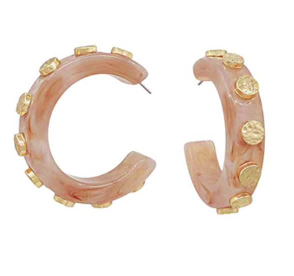 Hoop Earrings with Gold Accents | Natural