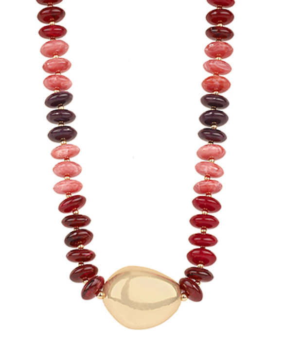 Marble Necklace | Burgundy