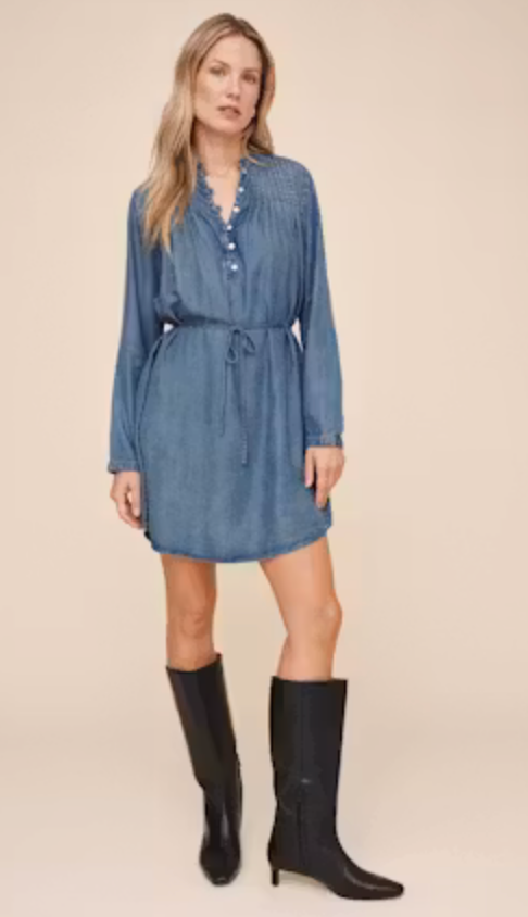 Pintuck Shirt Tail Dress I Shadow
