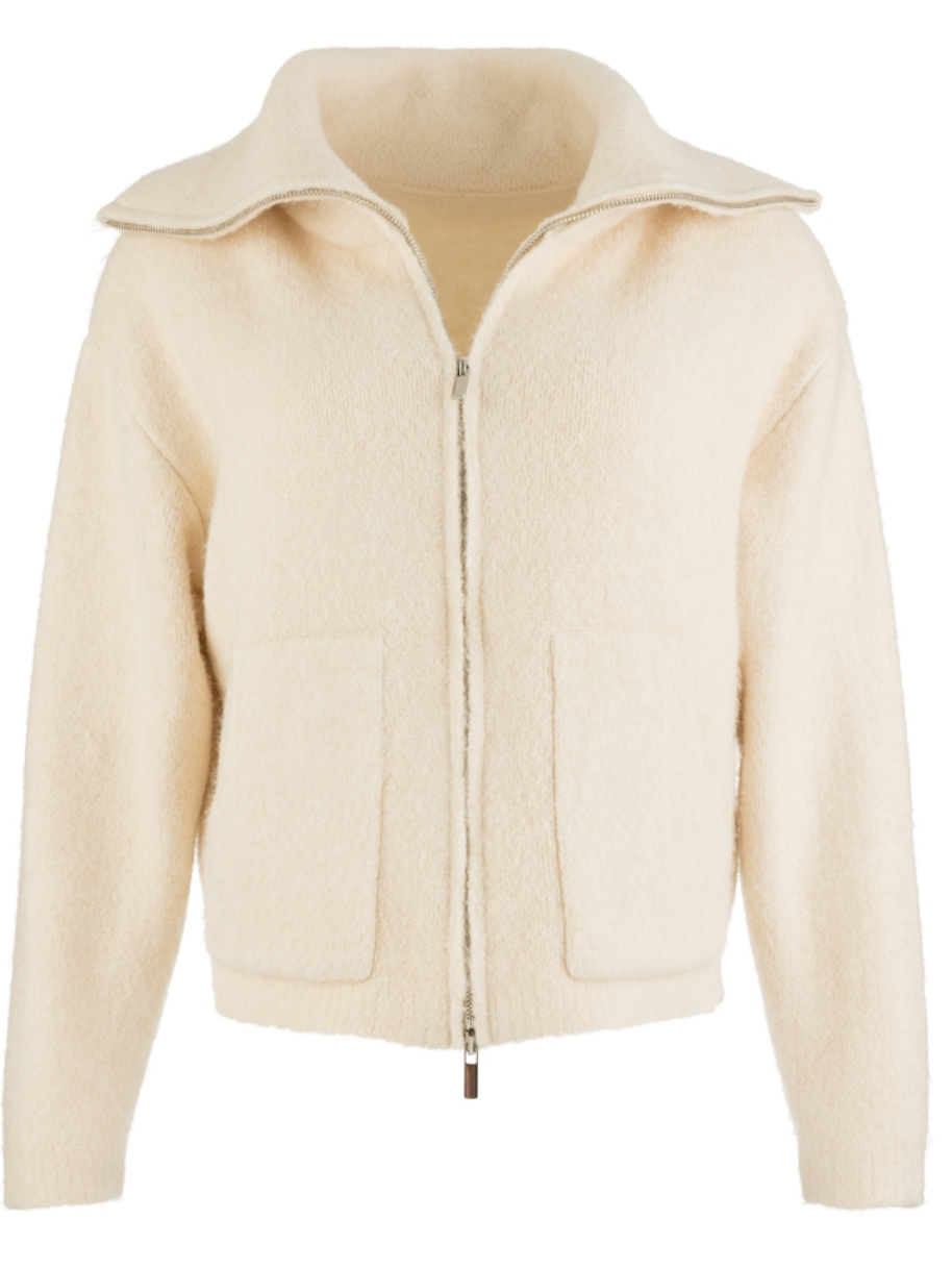 Rue Zip Up Sweater Jacket | Cream