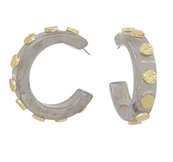 Hoop Earrings with Gold Accents