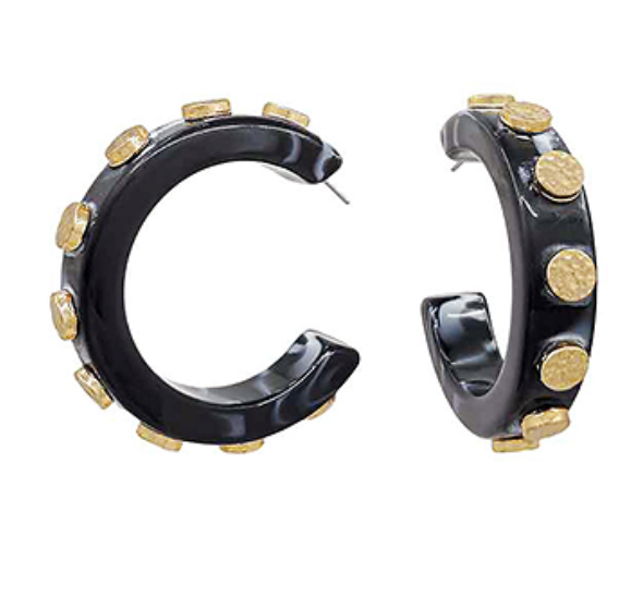 Hoop Earrings with Gold Accents