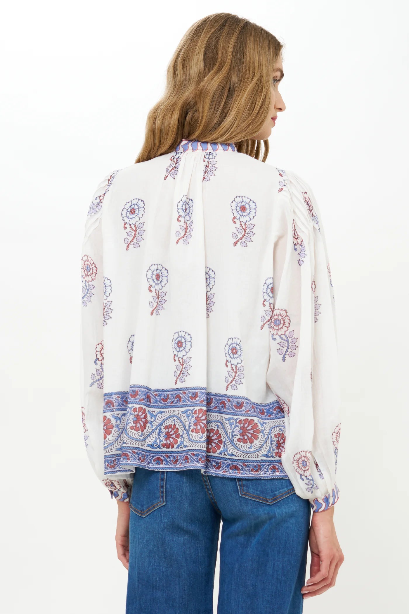 Mandrin Pintuck Blouse | Sierra