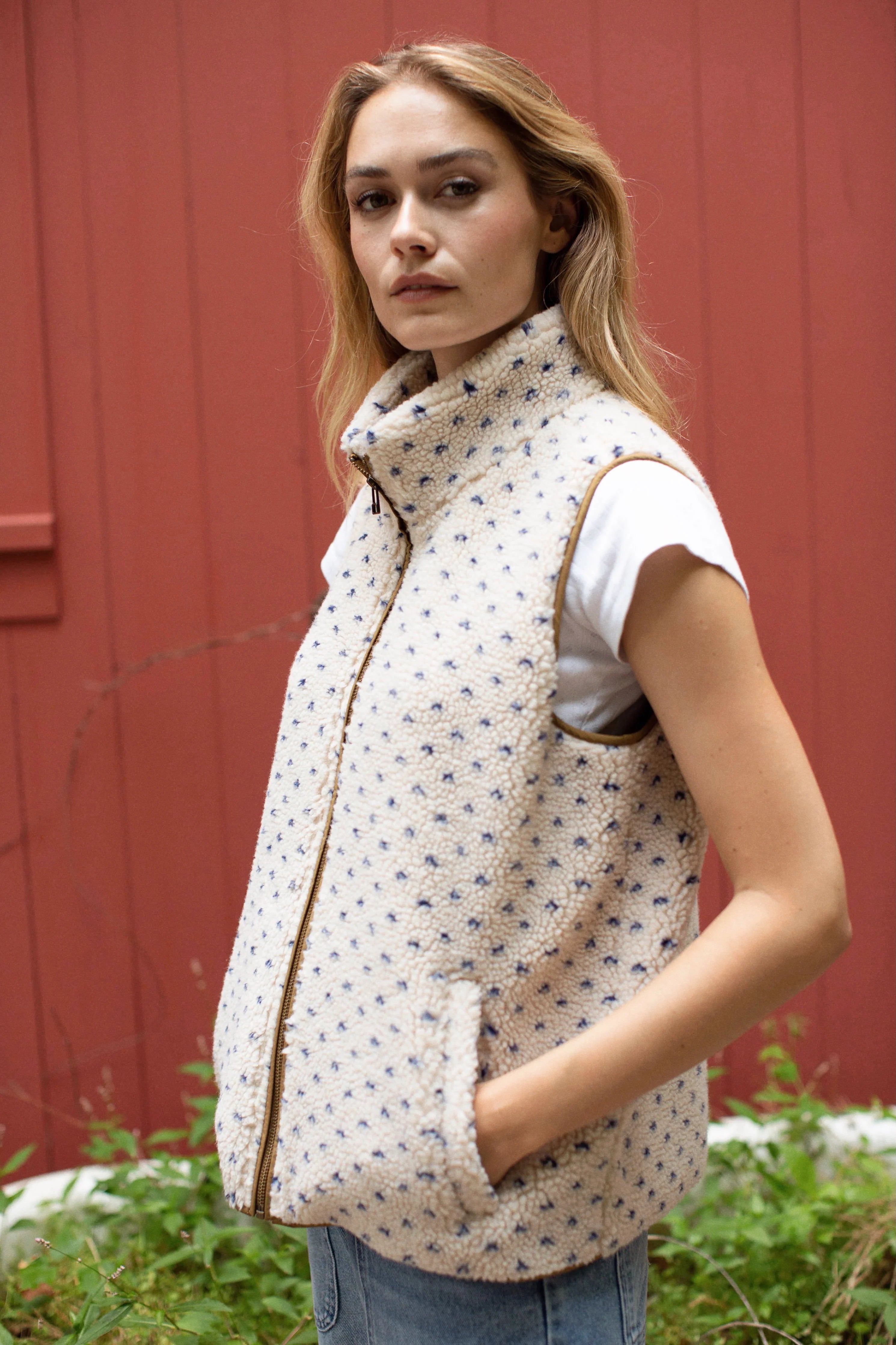 Reversible Sherpa Vest | Birdseye | K. McCarthy