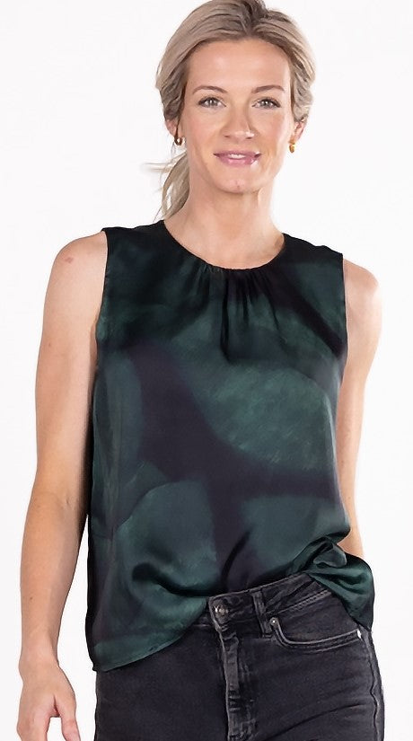 Pia Top | Green and Black