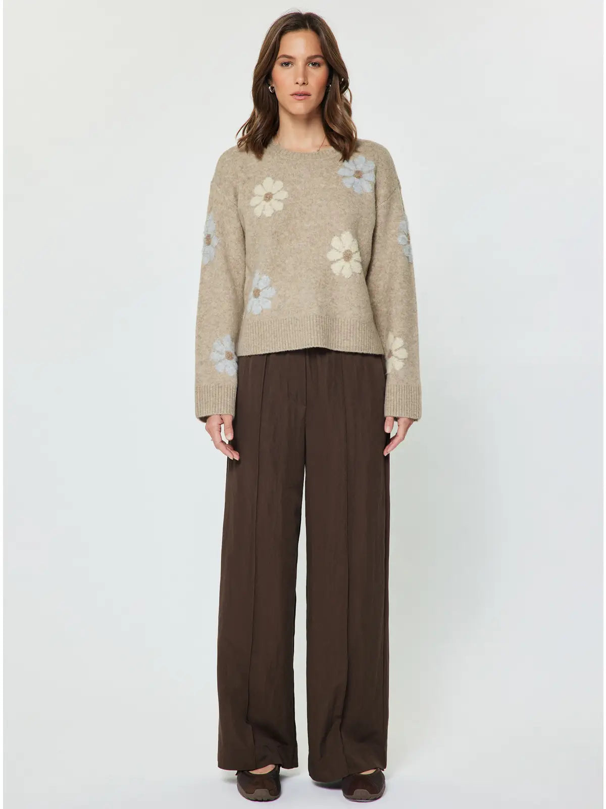 Daisy Floral Sweater | Tan