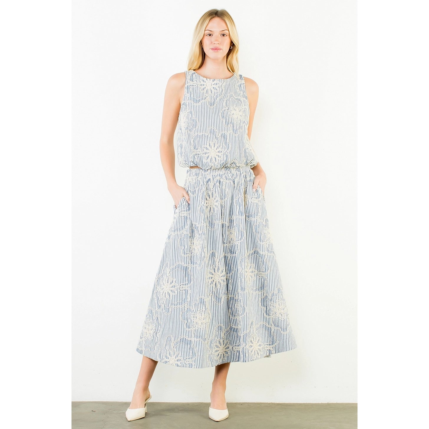Callie Skirt | Blue Stripe
