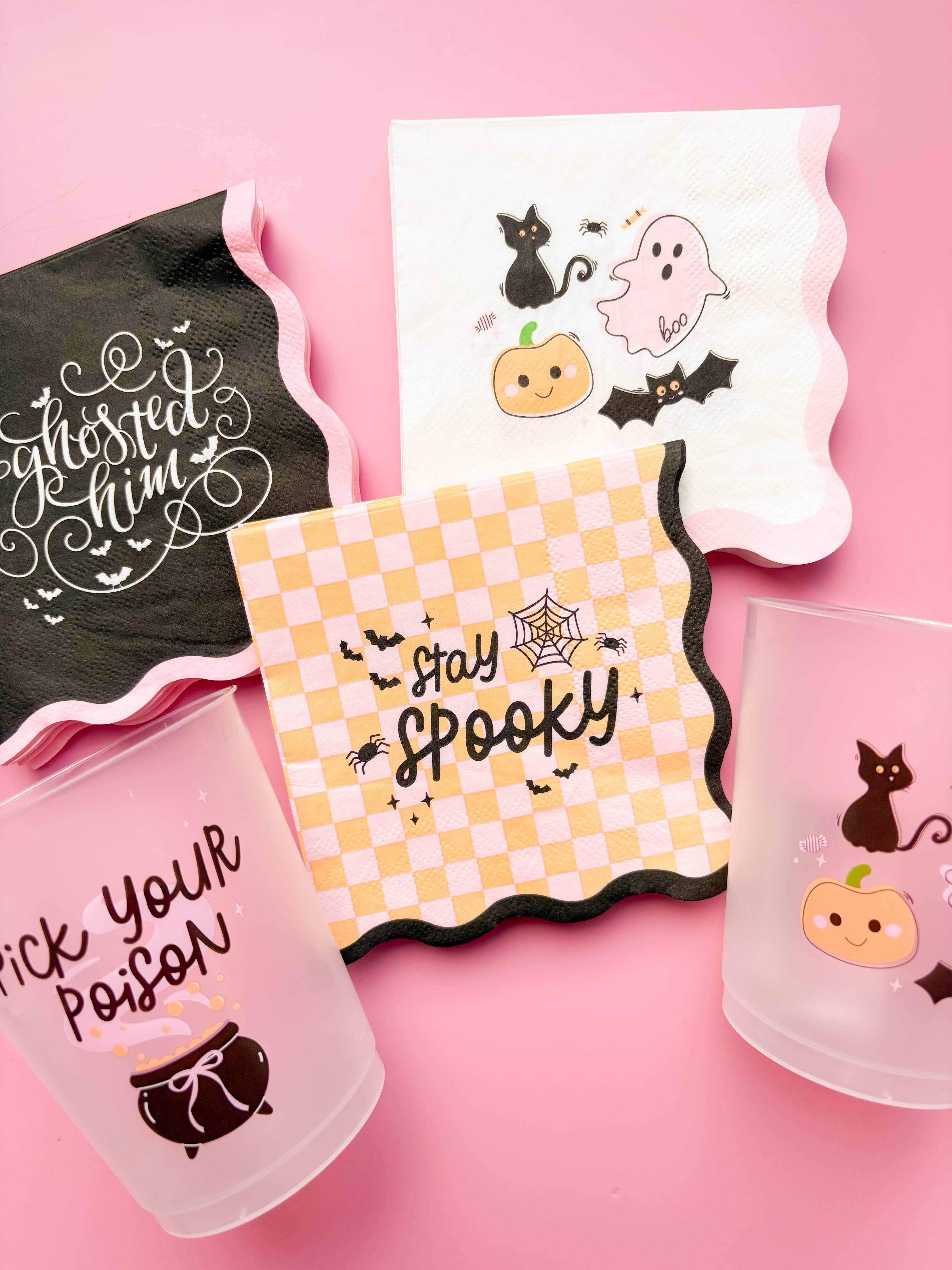 Stay Spooky Checkered Wavy Halloween Napkins