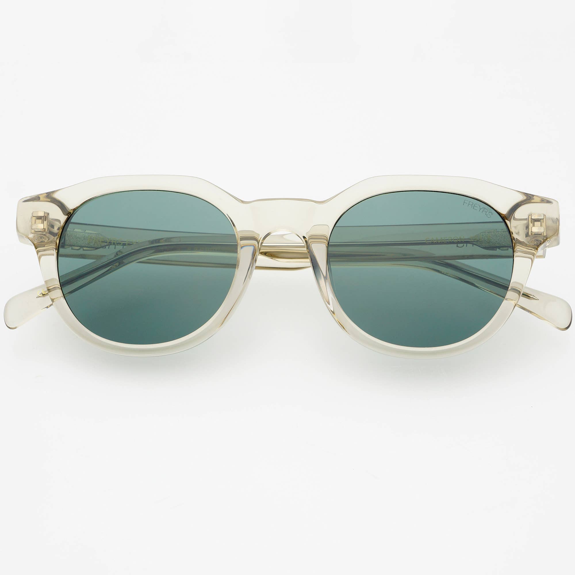 Cameron Acetate Unisex Round Sunglasses | Crystal Gray