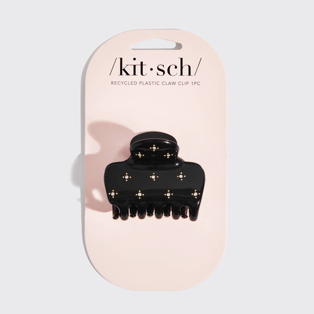 Recycled Plastic Rhinestone Medium Puffy Claw Clip | Black