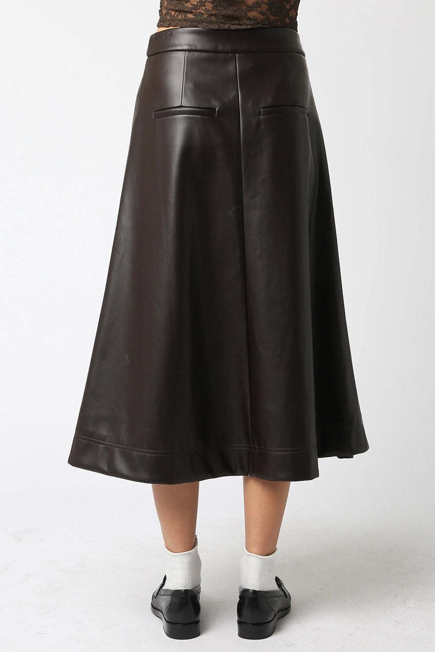Erika Flare Vegan Skirt | Brown