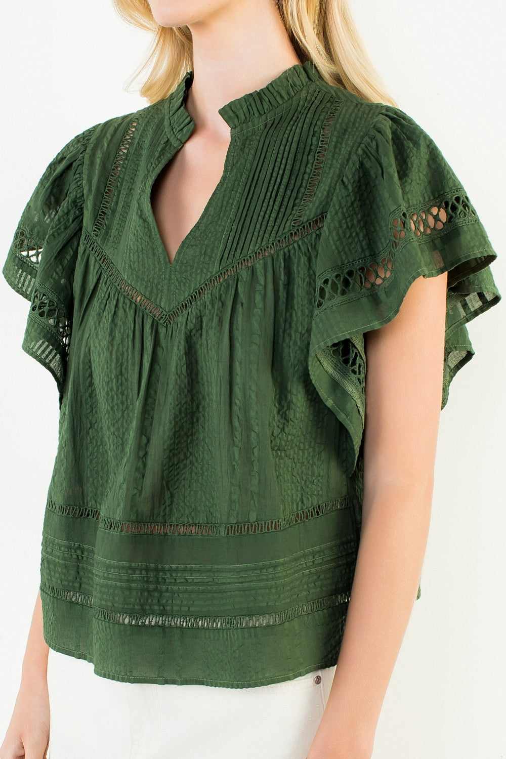 Christina Flutter Sleeve Blouse