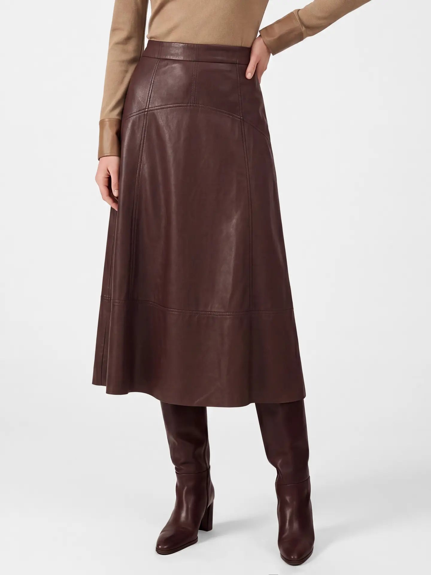Faye Midi Skirt| Burgundy