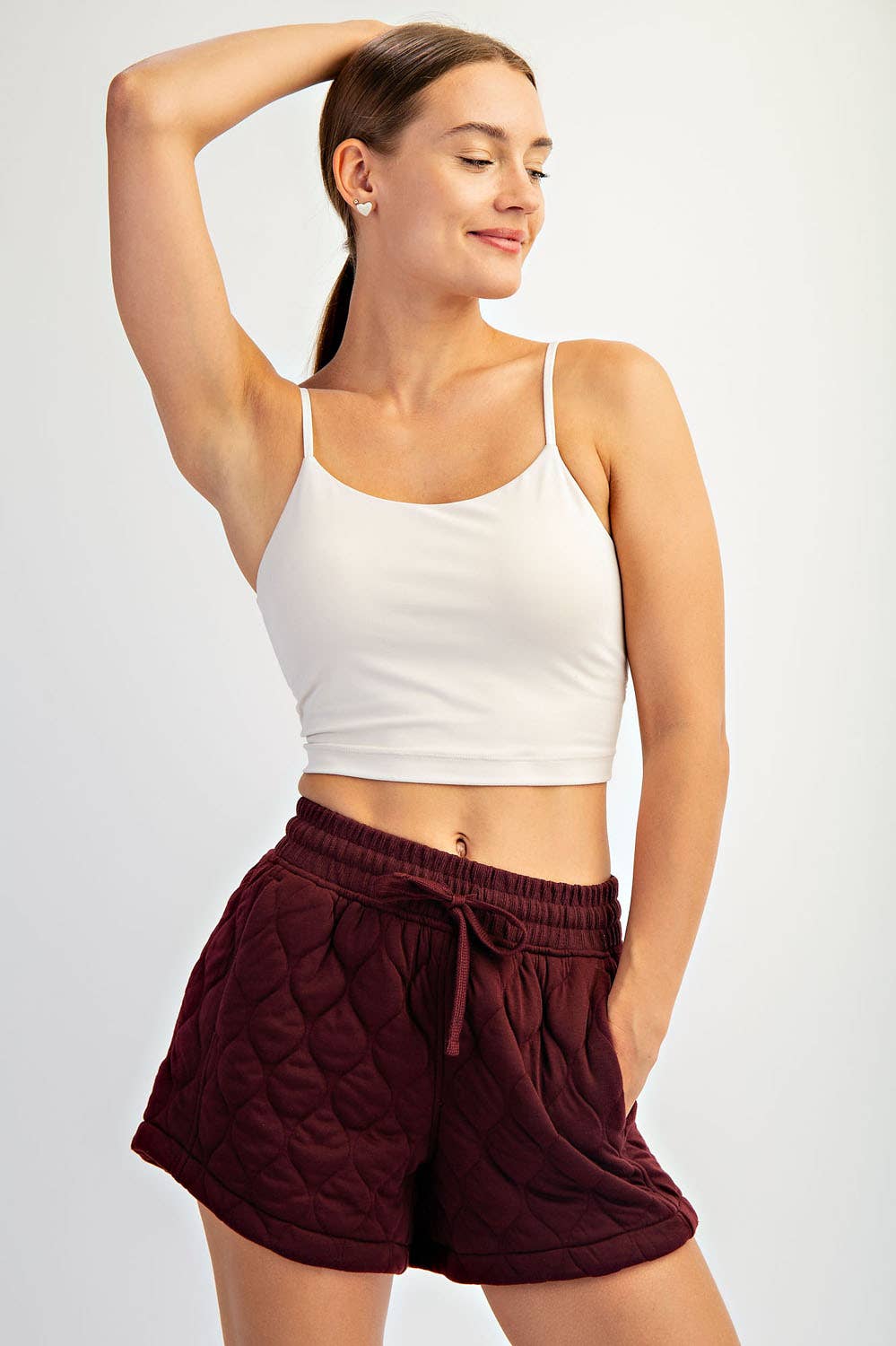 Quilted Lounge Short | Dark Cherry