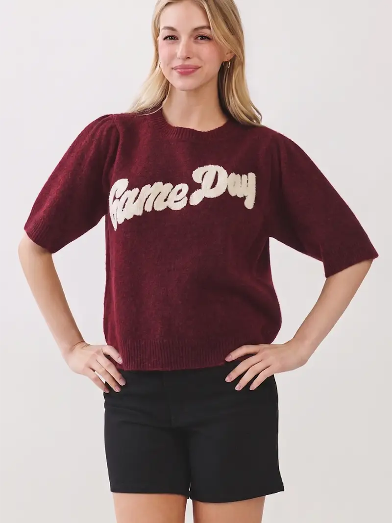 Game Day Sweater | Burgundy