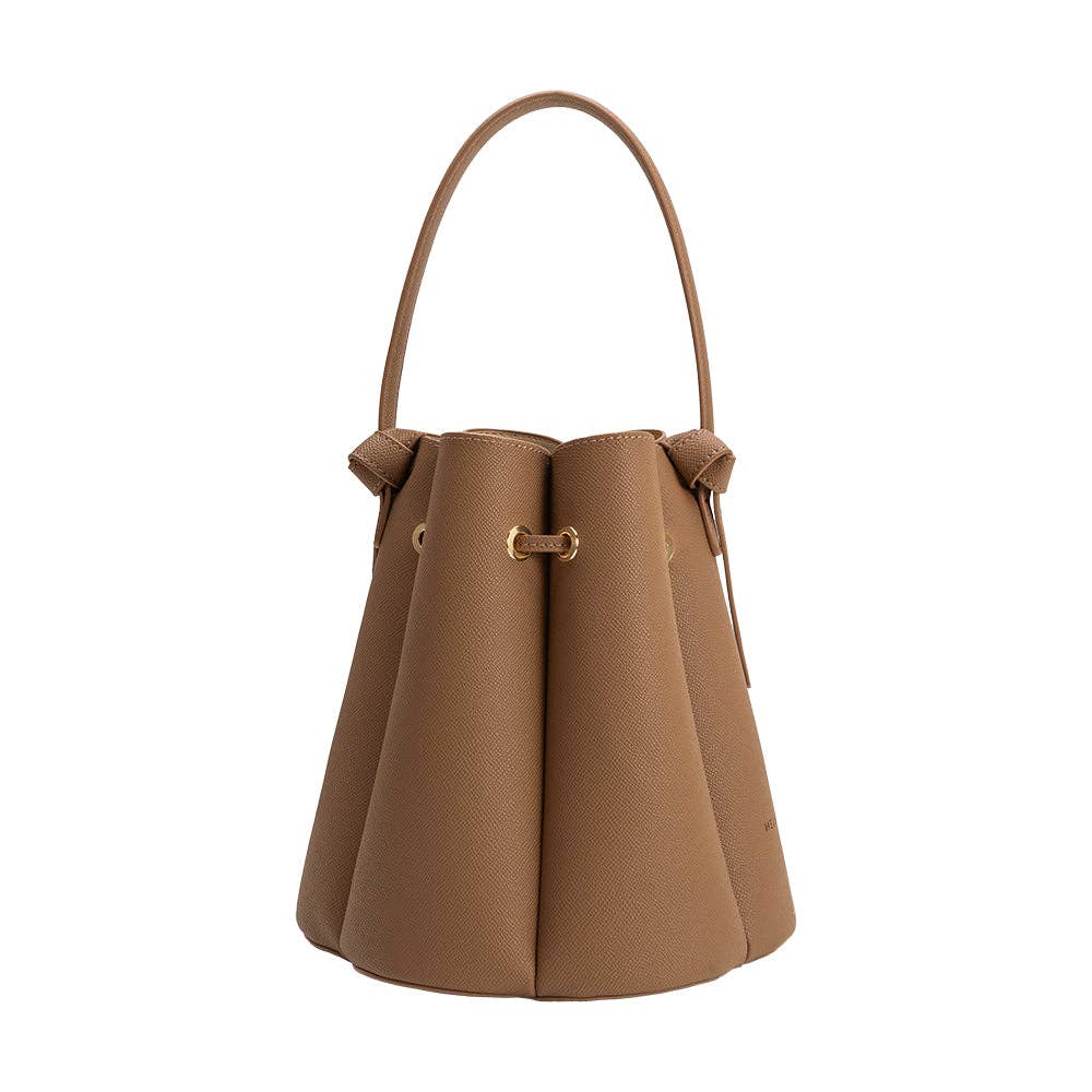 Vegan Leather Top Handle Bag | Natural