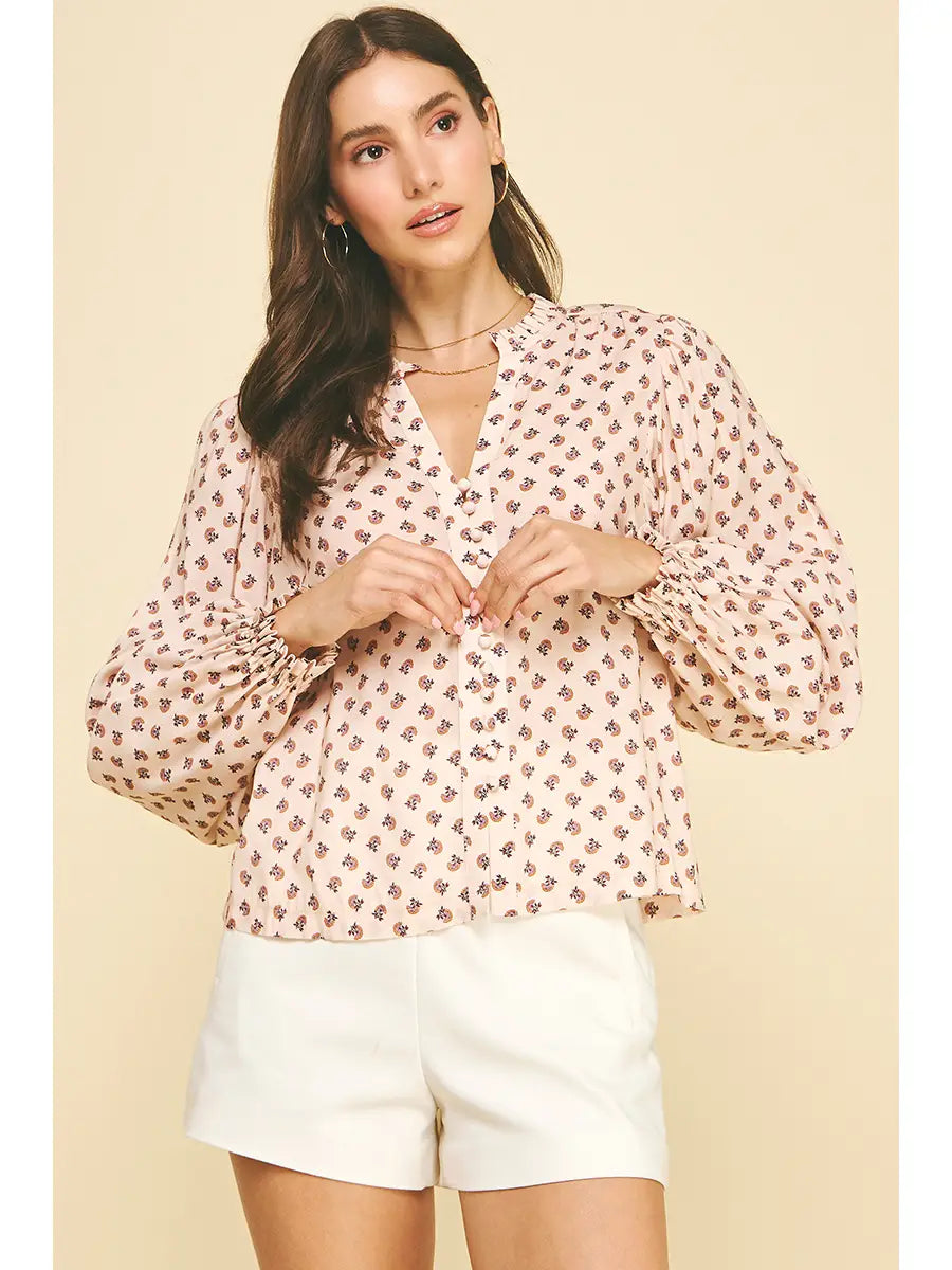 Tinley Floral Blouse | Blush