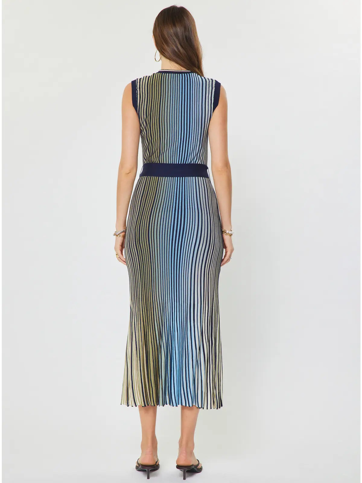 Caris Striped Midi Dress