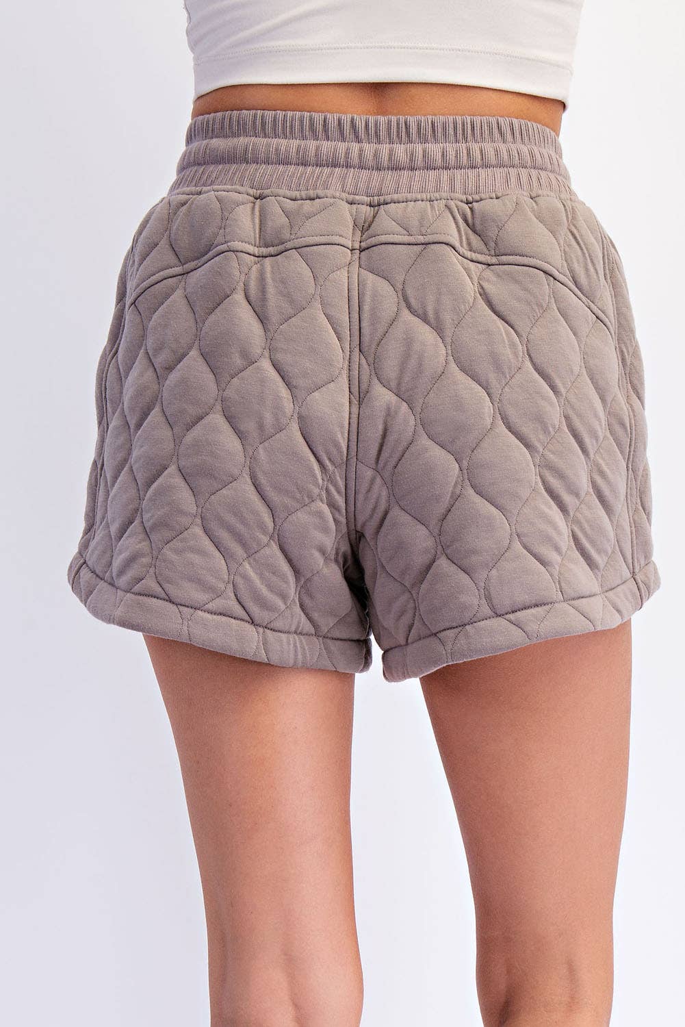 Quilted Shorts| Taupe