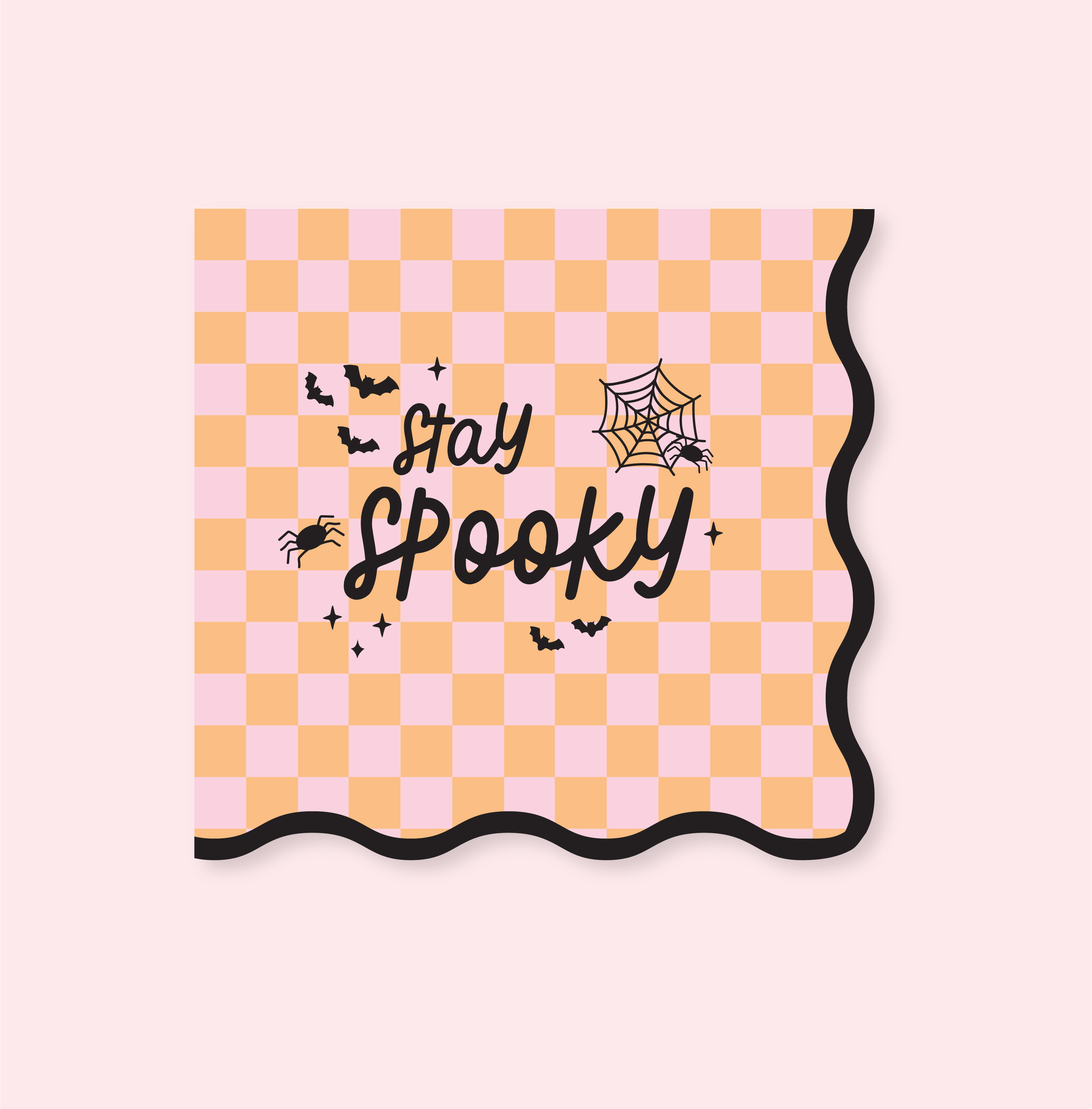 Stay Spooky Checkered Wavy Halloween Napkins