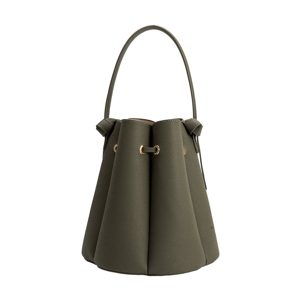Vegan Leather Top Handle Bag | Olive