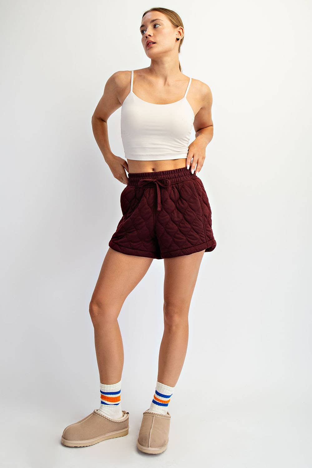 Quilted Lounge Short | Dark Cherry