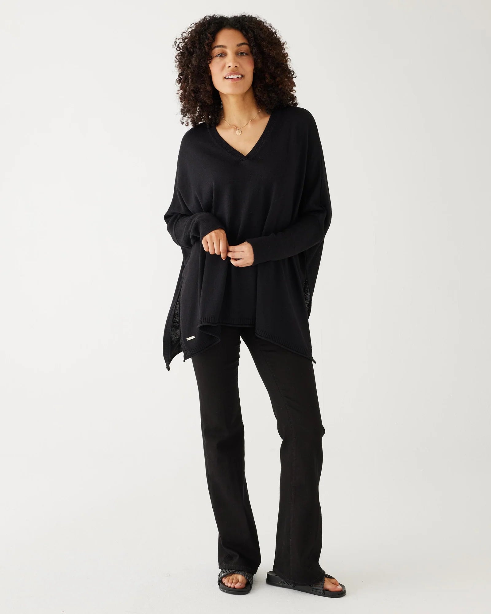 Catalina V-Neck Sweater Black