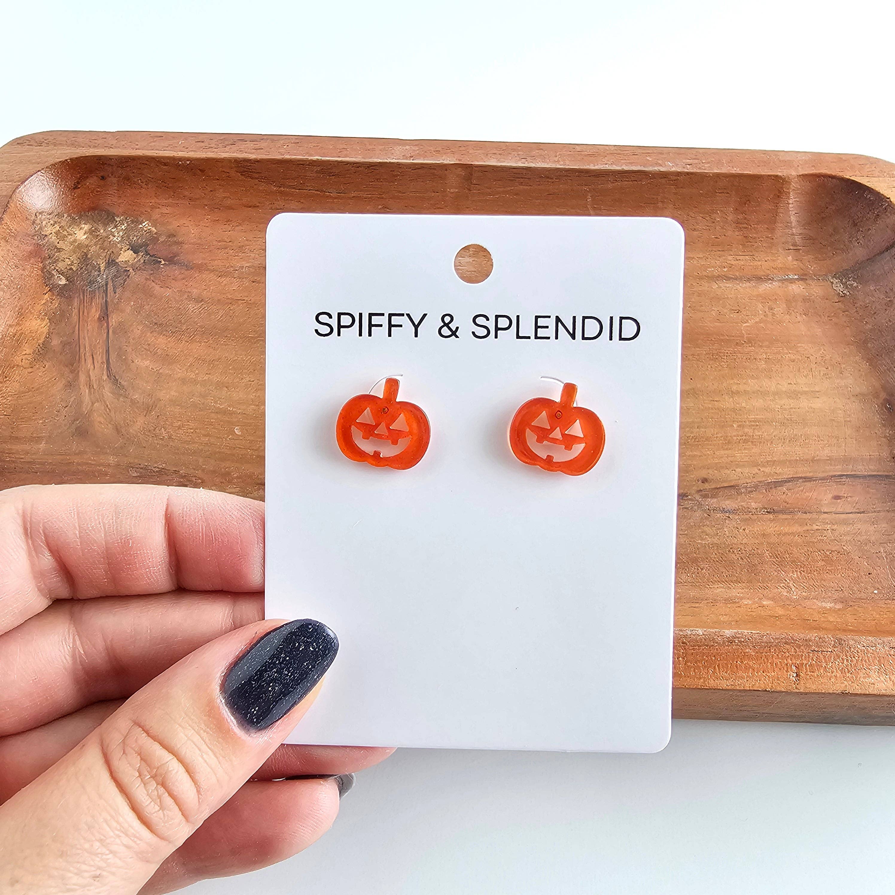 Jack O' Lantern Pumpkin Studs