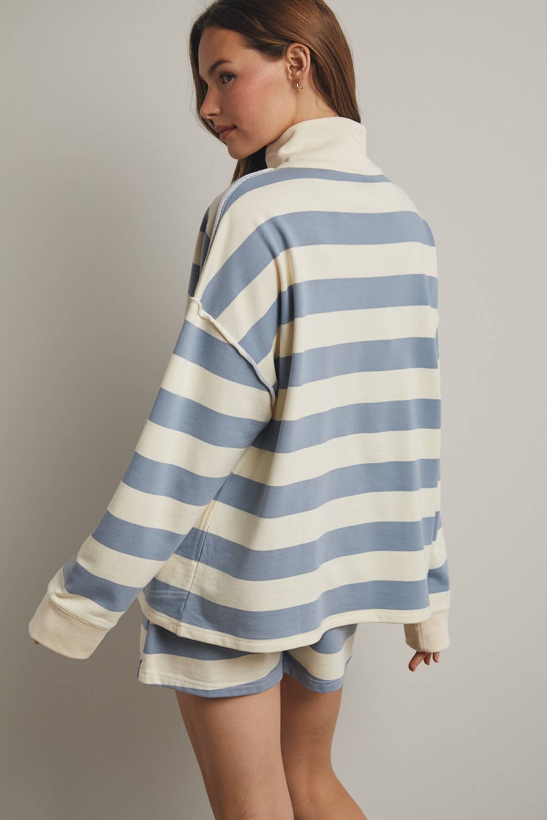 Striped Knit Shorts  | Cloud & Cream
