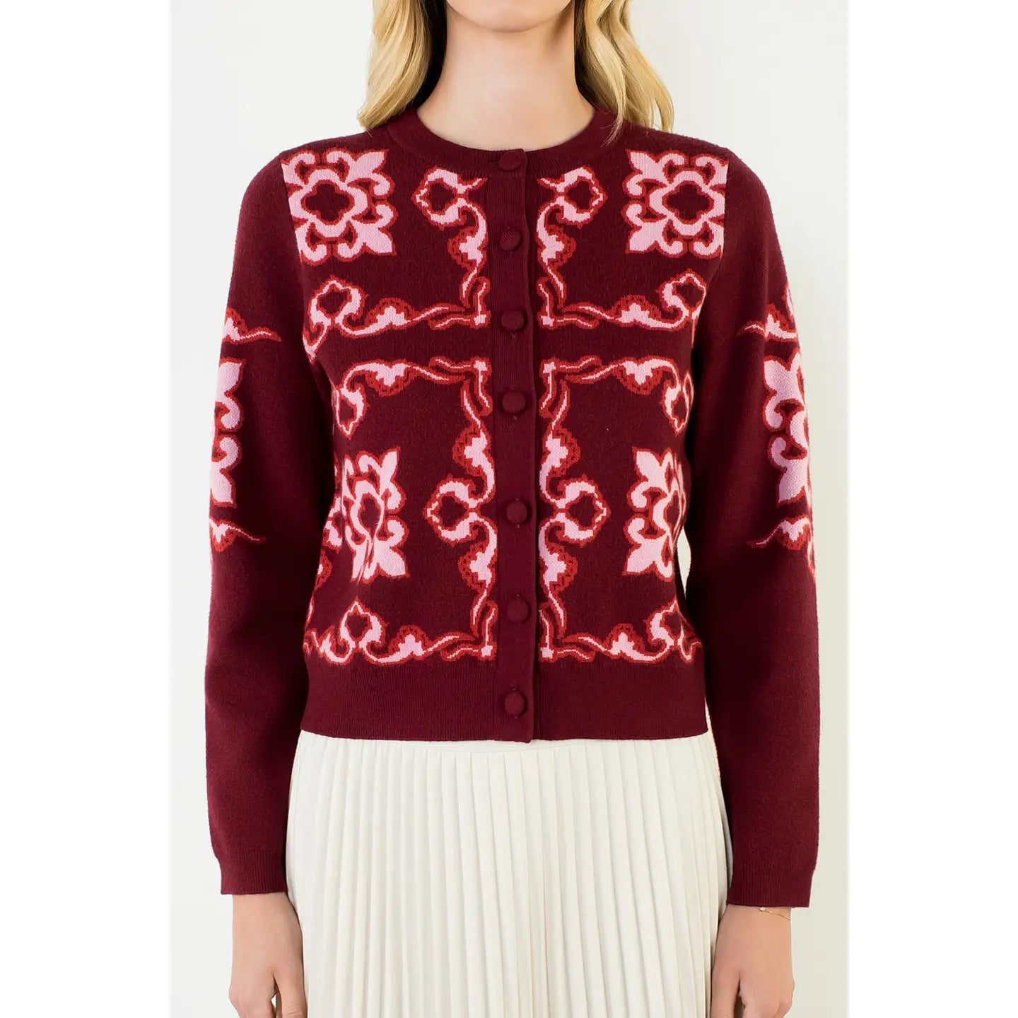 Britt Burgundy Cardigan