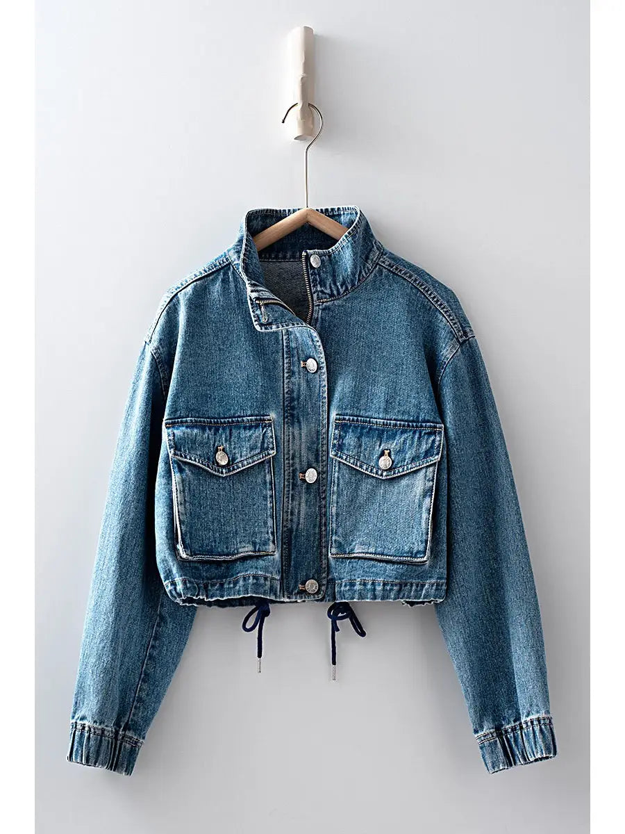 Utility Cropped Denim Jacket