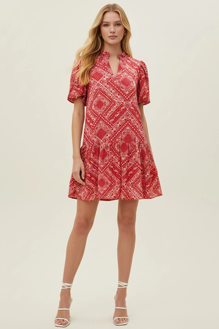 Taylor Bandana Dress | Red